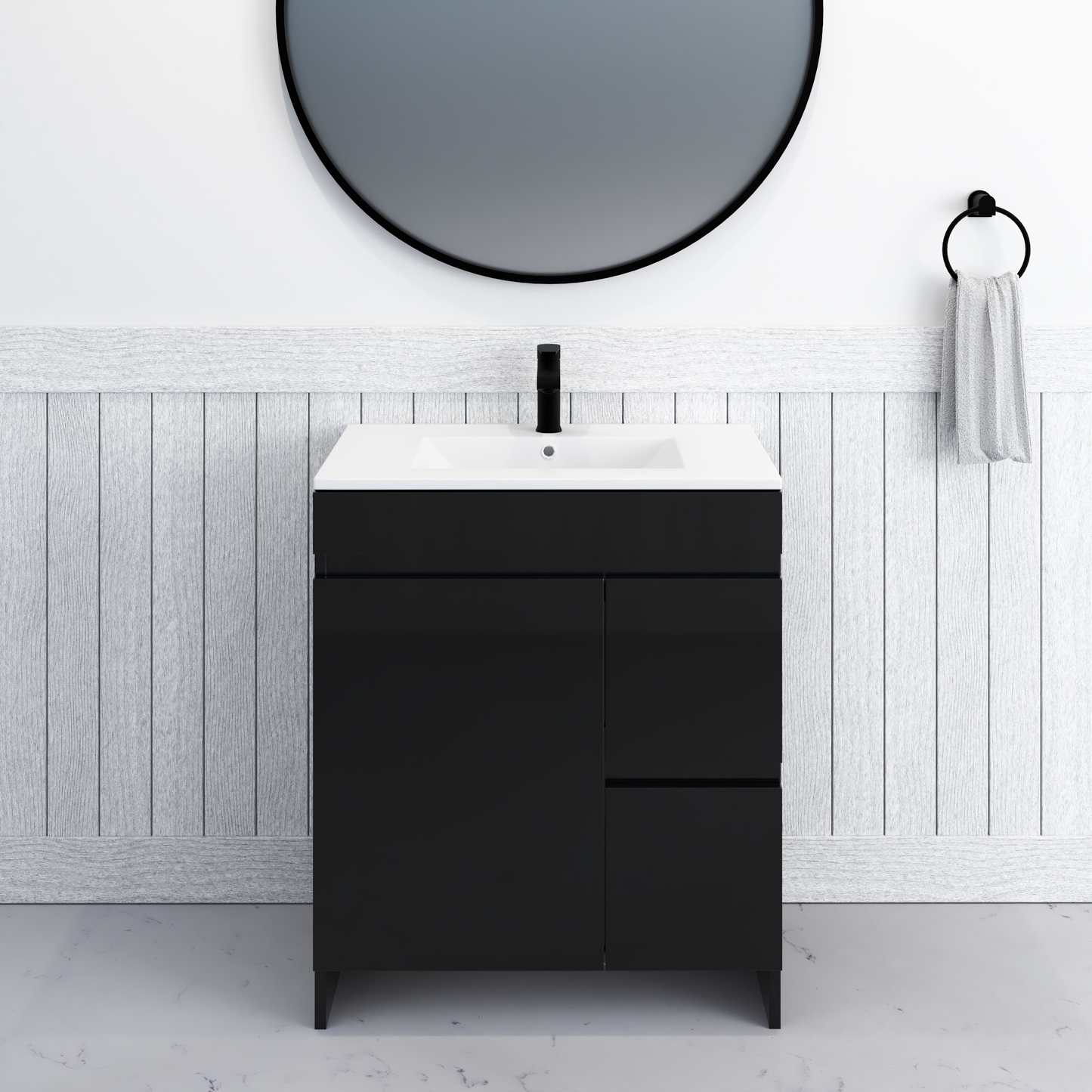 Cinnamon 30" Bathroom Vanity with integrated counter top Right Side Drawers