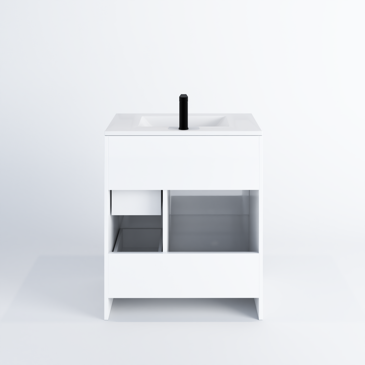 Cinnamon 30" Bathroom Vanity with integrated counter top Right Side Drawers