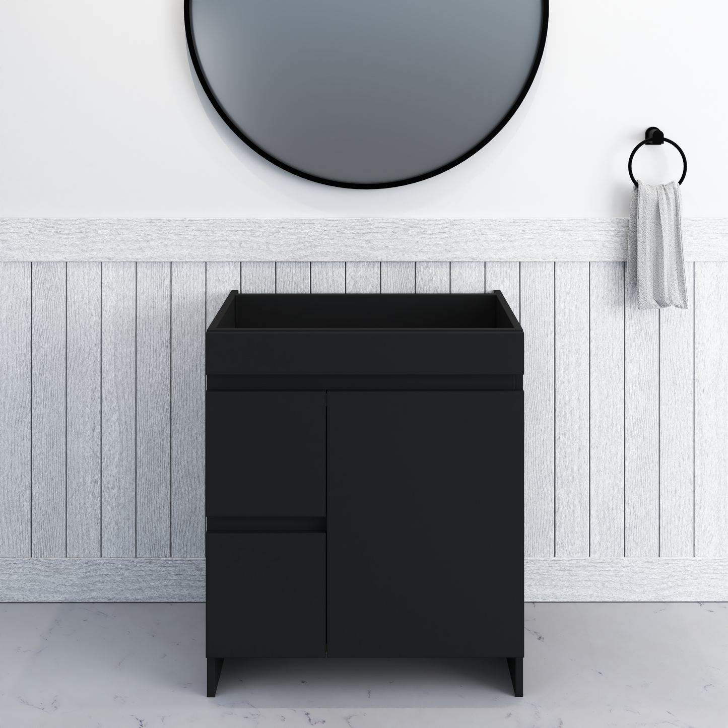 Cinnamon 30" Bathroom Vanity Cabinet Only Left Side Drawers