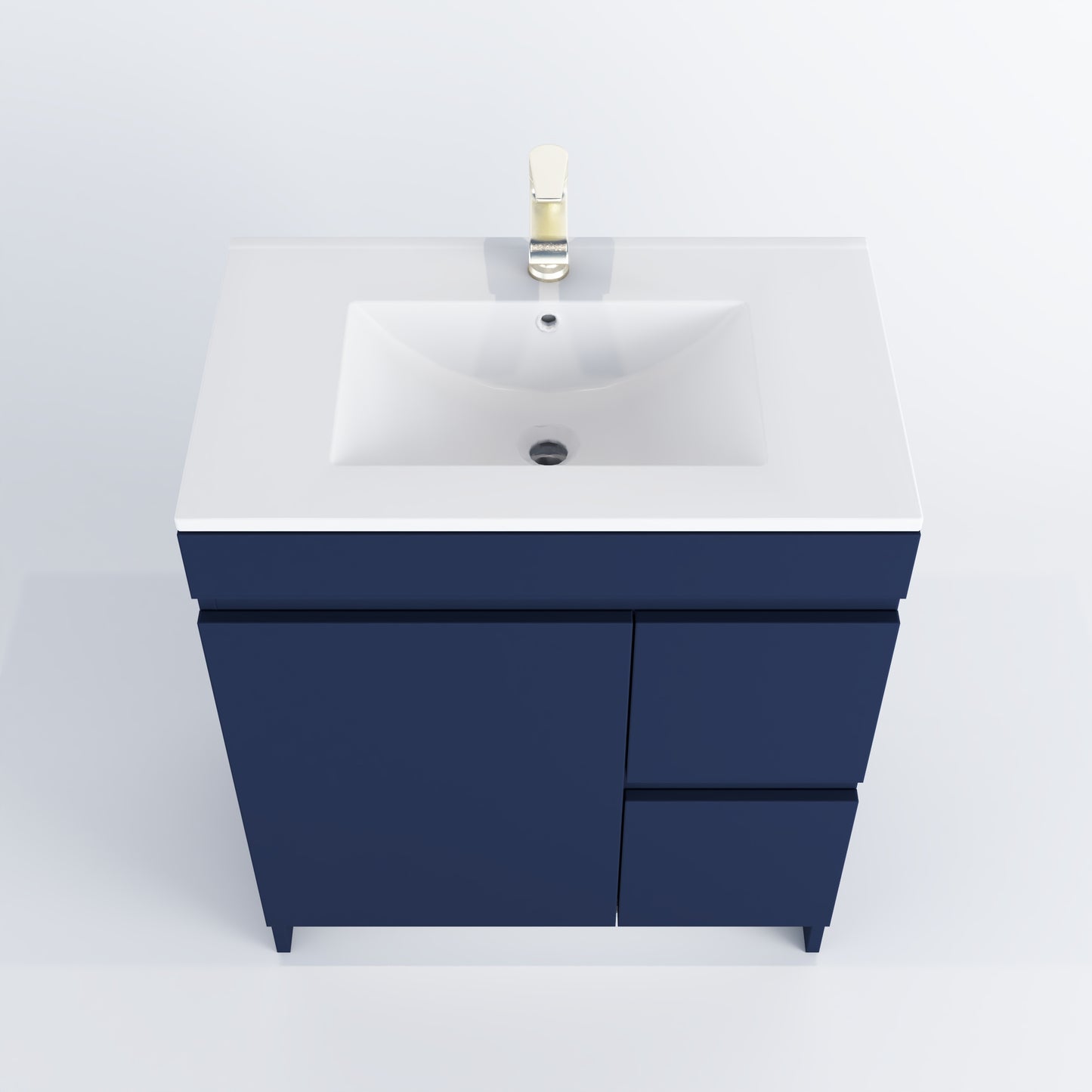 Cinnamon 30" Bathroom Vanity with integrated counter top Right Side Drawers