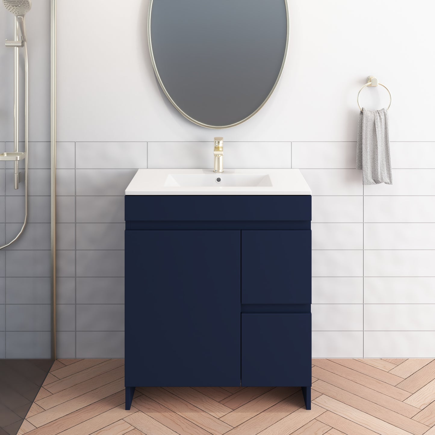 Cinnamon 30" Bathroom Vanity with integrated counter top Right Side Drawers
