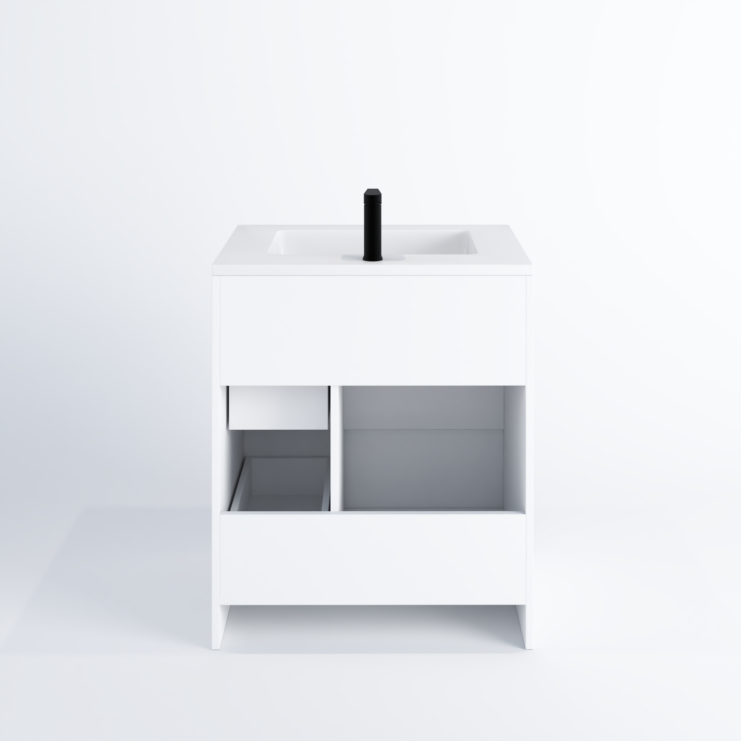 Cinnamon 30" Bathroom Vanity with integrated counter top Right Side Drawers