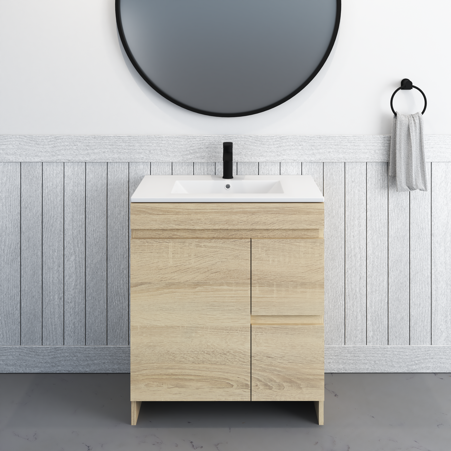 Cinnamon 30" Bathroom Vanity with integrated counter top Right Side Drawers
