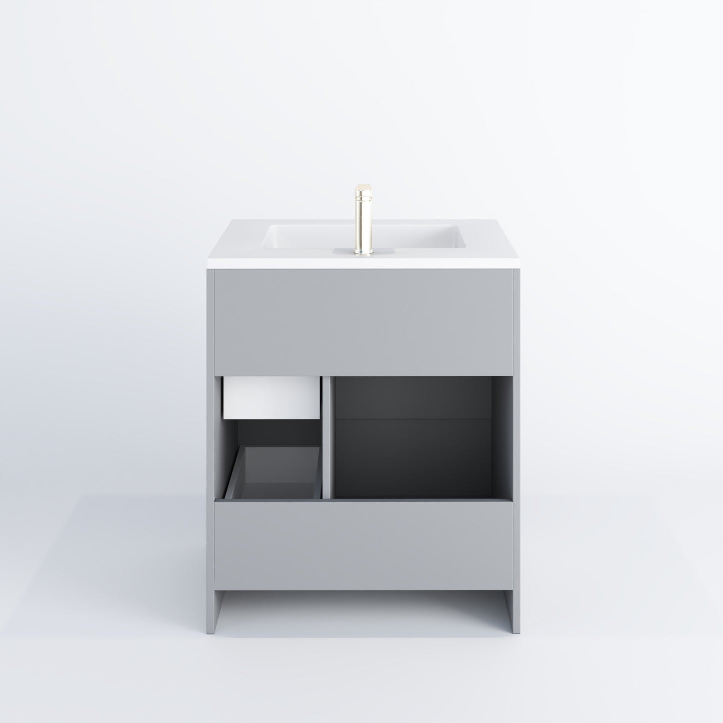 Cinnamon 30" Bathroom Vanity with integrated counter top Right Side Drawers