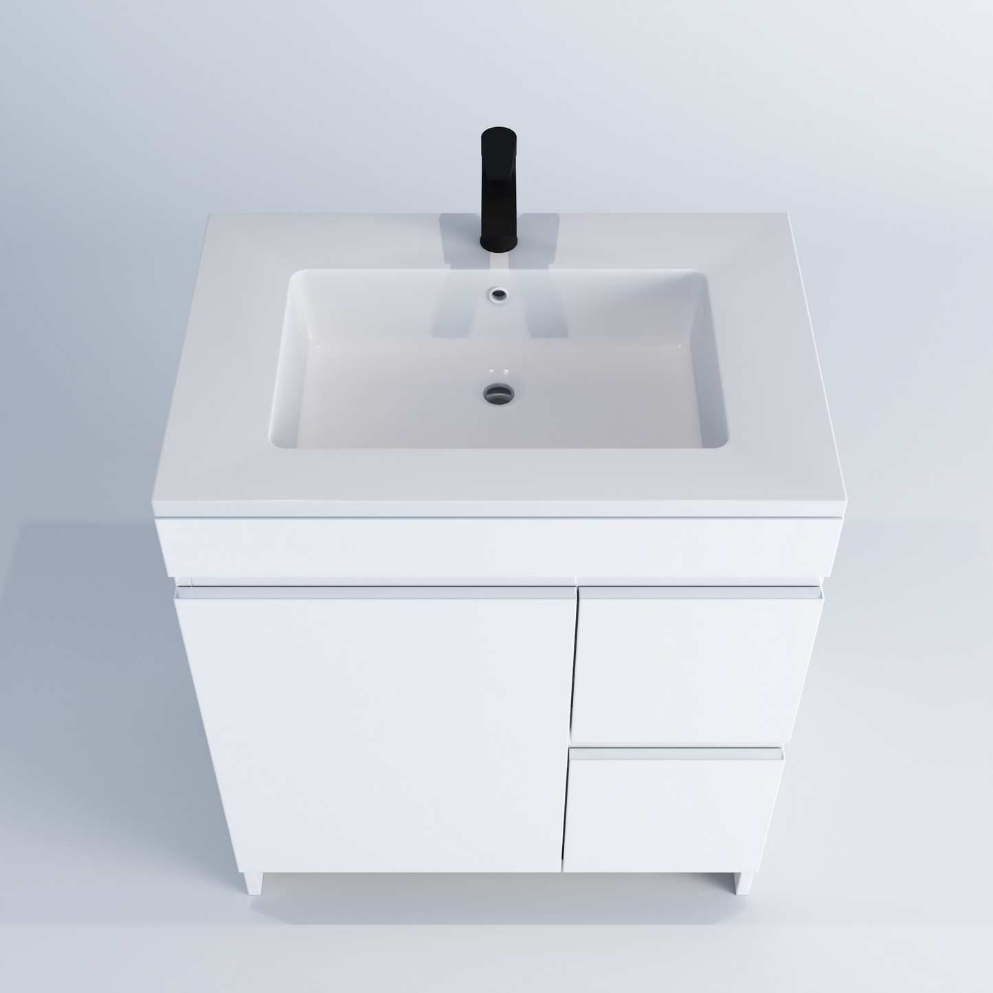 Cinnamon 30" Bathroom Vanity with integrated counter top Right Side Drawers