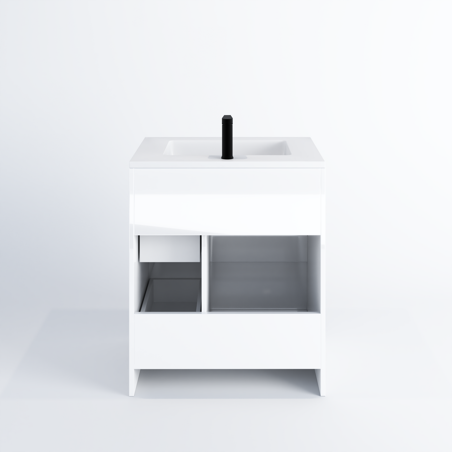 Cinnamon 30" Bathroom Vanity with integrated counter top Right Side Drawers