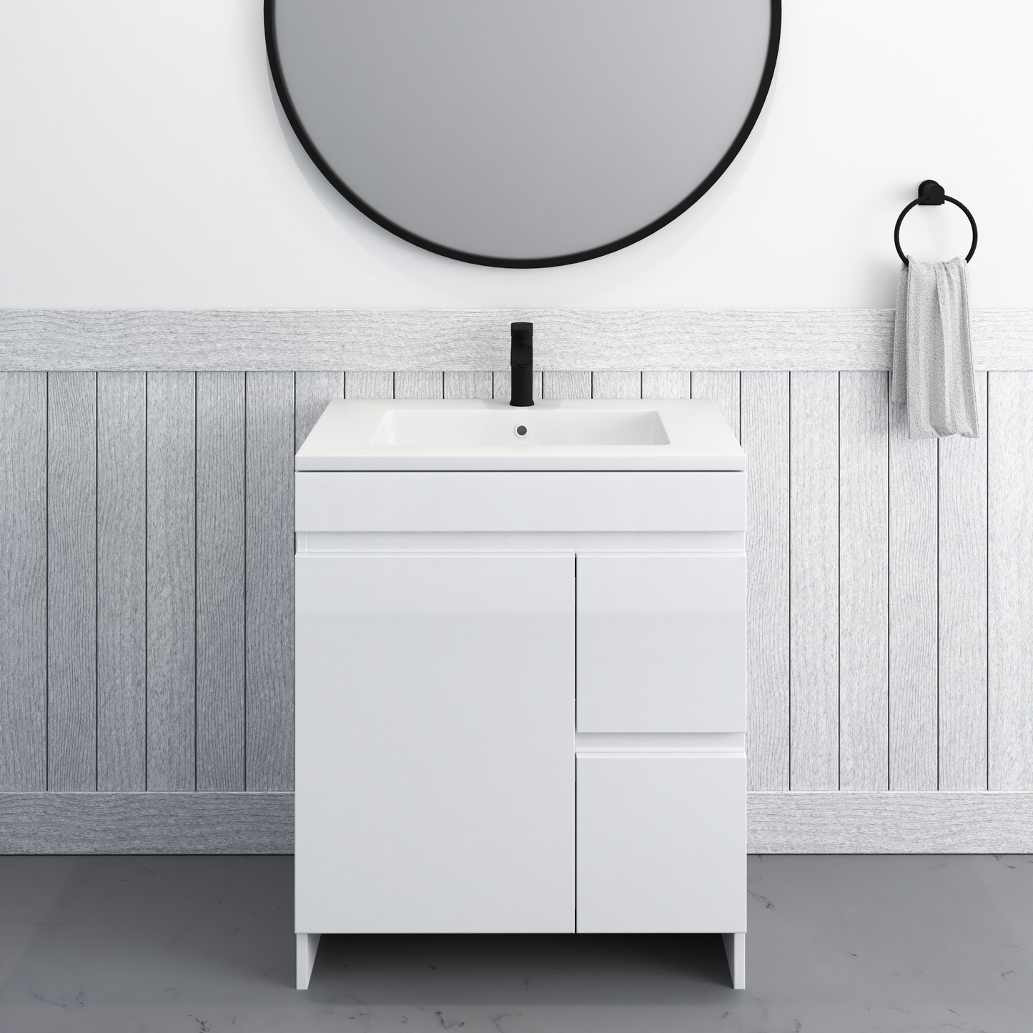 Cinnamon 30" Bathroom Vanity with integrated counter top Right Side Drawers
