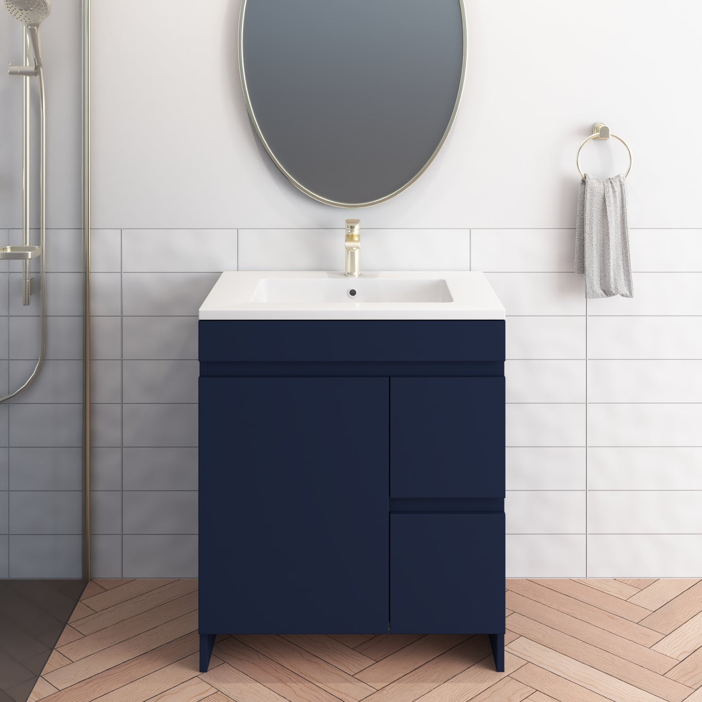 Cinnamon 30" Bathroom Vanity with integrated counter top Right Side Drawers