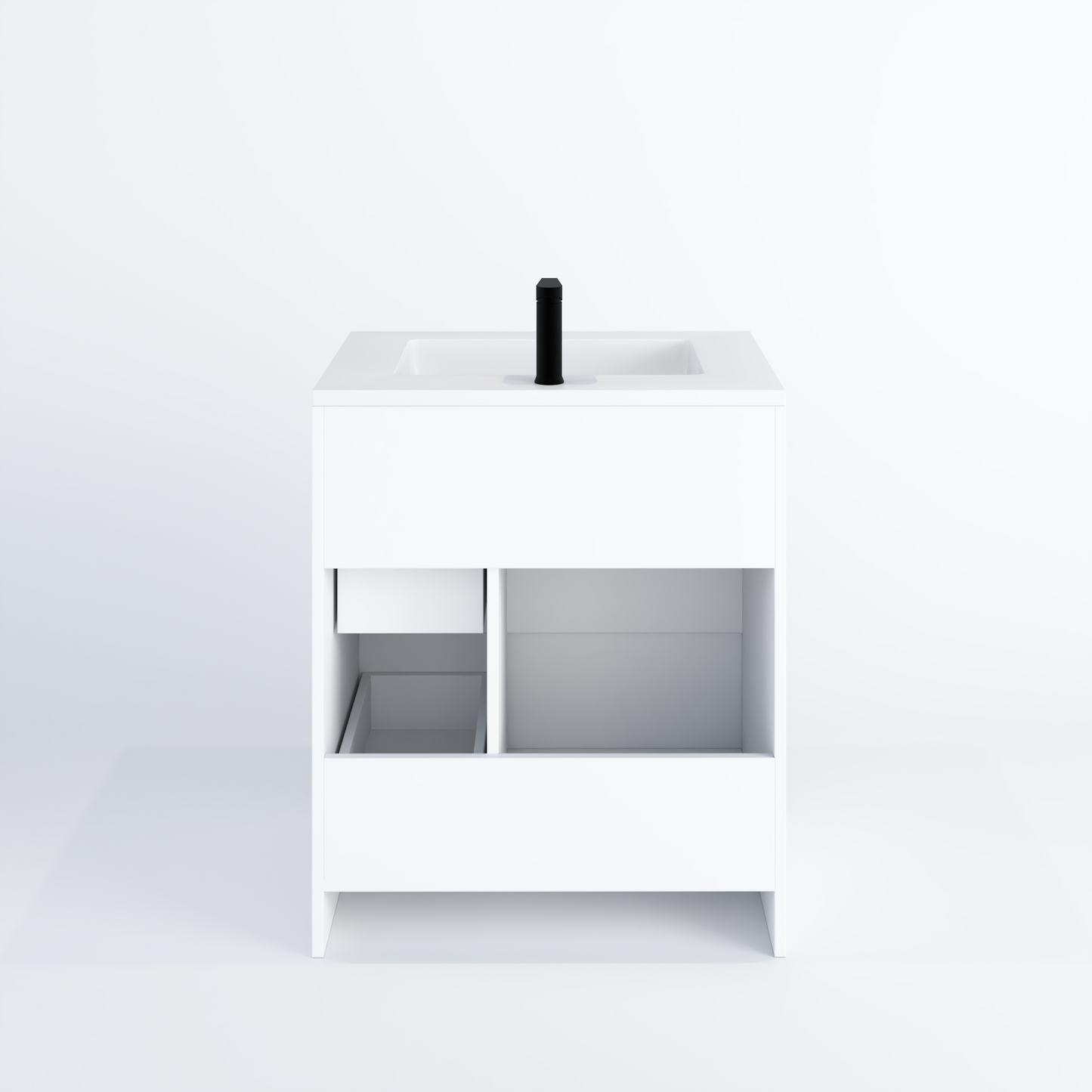 Cinnamon 30" Bathroom Vanity with integrated counter top Right Side Drawers