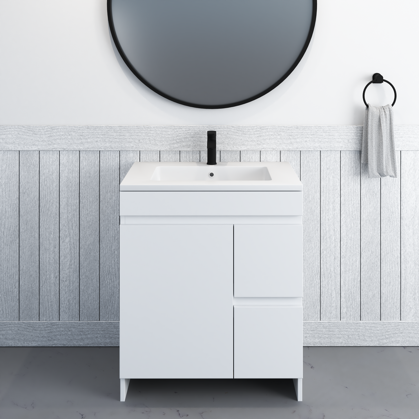 Cinnamon 30" Bathroom Vanity with integrated counter top Right Side Drawers