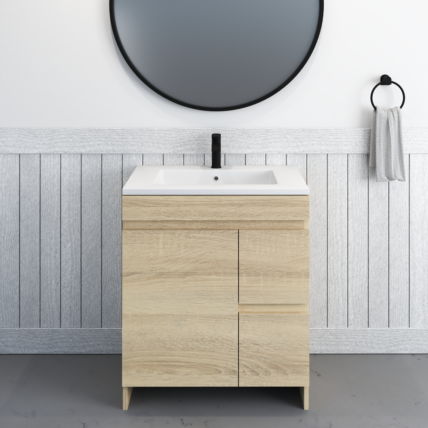 Cinnamon 30" Bathroom Vanity with integrated counter top Right Side Drawers
