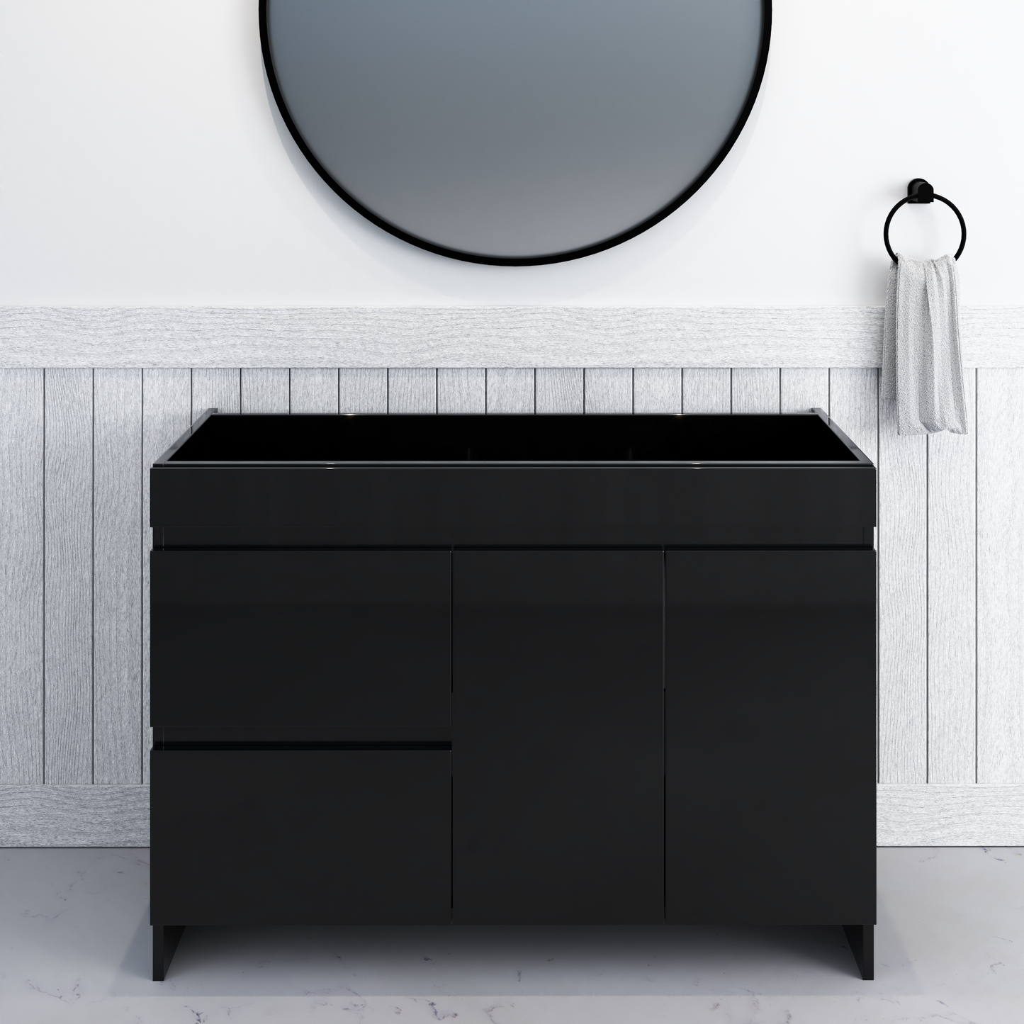 Cinnamon 48" Bathroom Vanity Cabinet Only Left Side Drawers