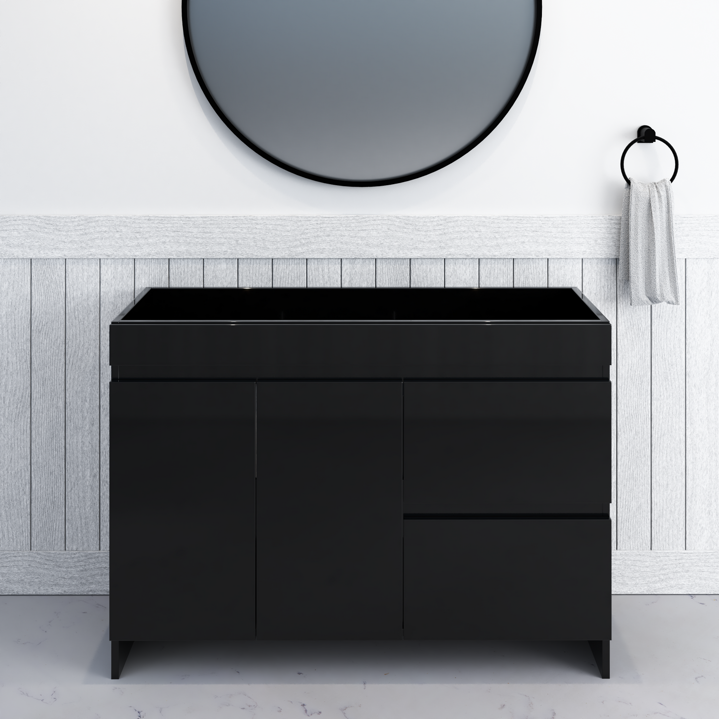 Cinnamon 48" Bathroom Vanity Cabinet Only Right Side Drawers