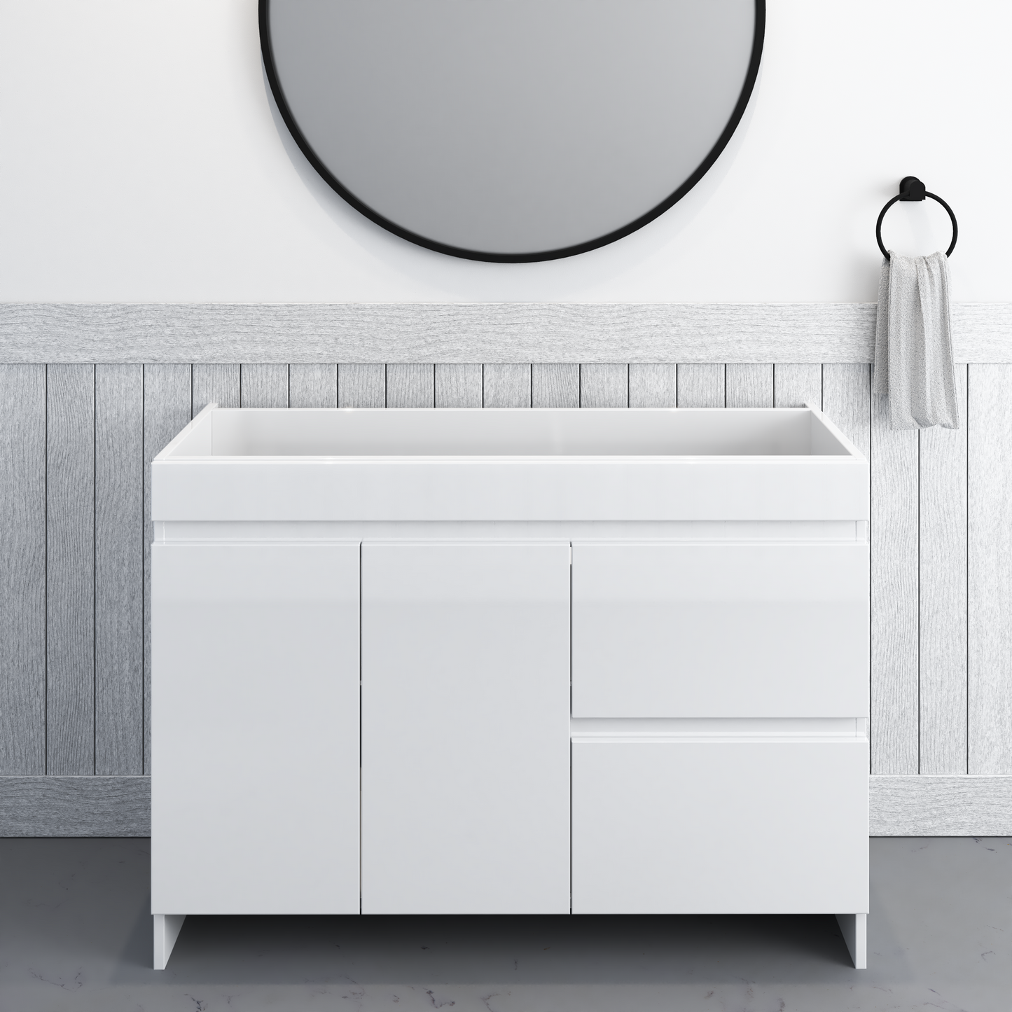 Cinnamon 48" Bathroom Vanity Cabinet Only Right Side Drawers
