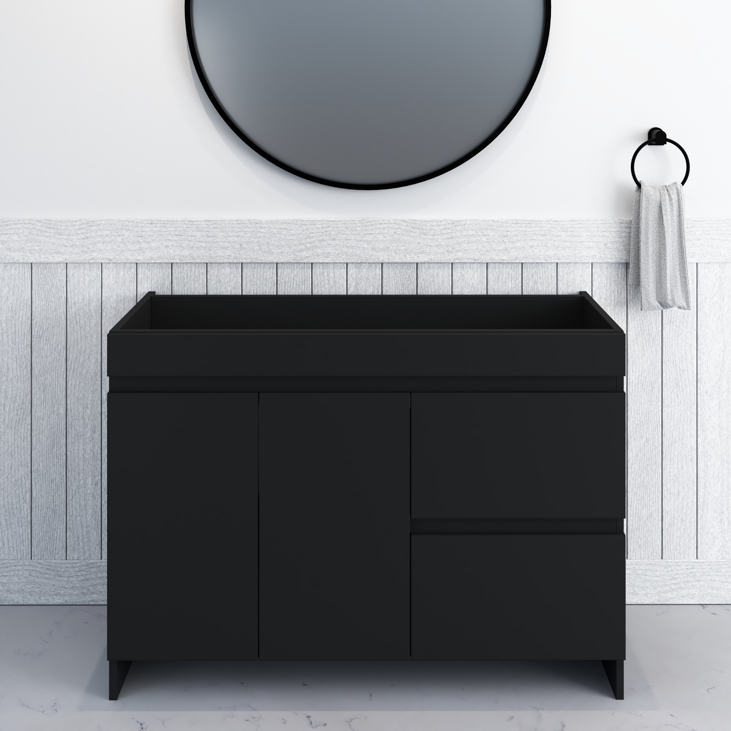 Cinnamon 48" Bathroom Vanity Cabinet Only Right Side Drawers