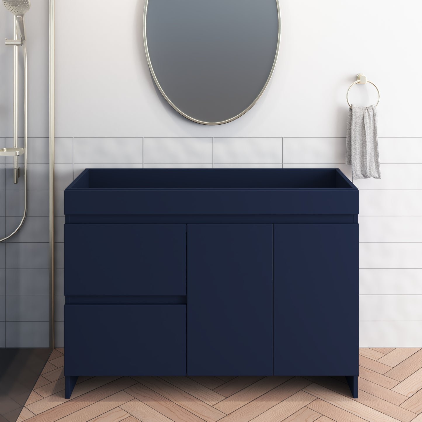 Cinnamon 48" Bathroom Vanity Cabinet Only Left Side Drawers