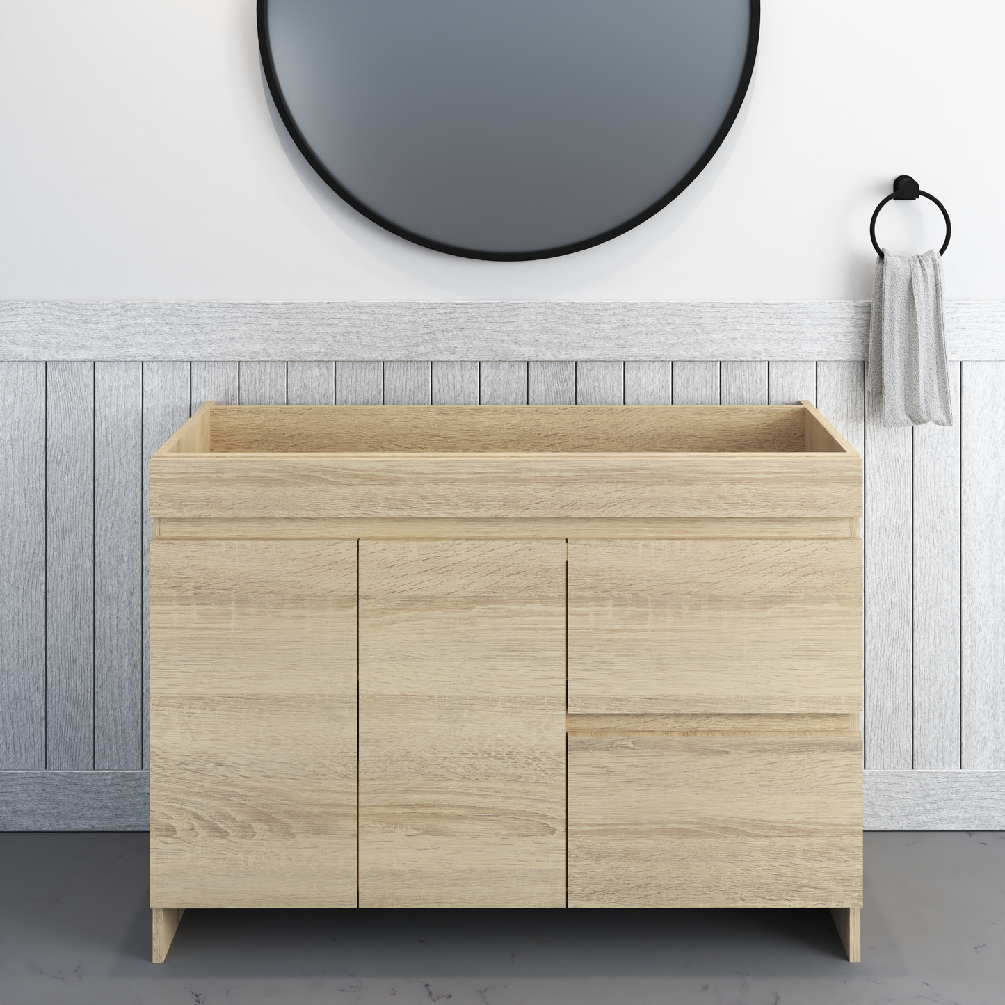 Cinnamon 48" Bathroom Vanity Cabinet Only Right Side Drawers