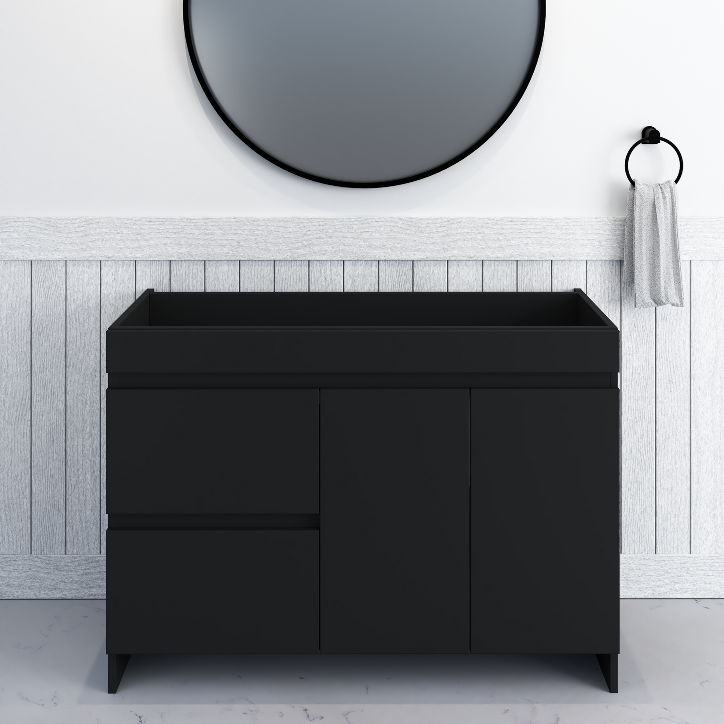 Cinnamon 48" Bathroom Vanity Cabinet Only Left Side Drawers