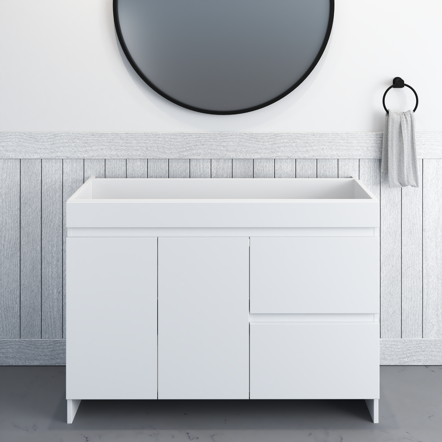 Cinnamon 48" Bathroom Vanity Cabinet Only Right Side Drawers