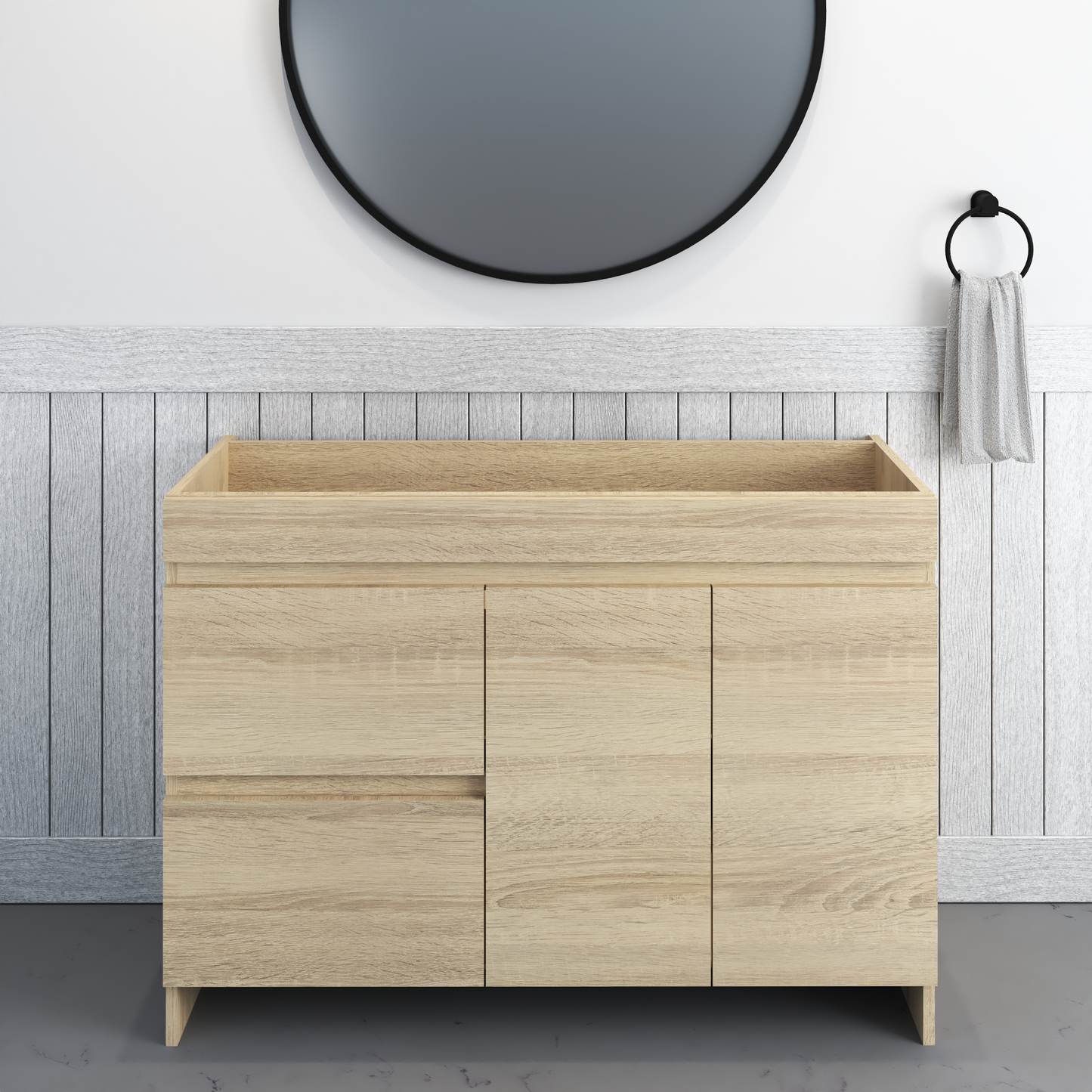 Cinnamon 48" Bathroom Vanity Cabinet Only Left Side Drawers