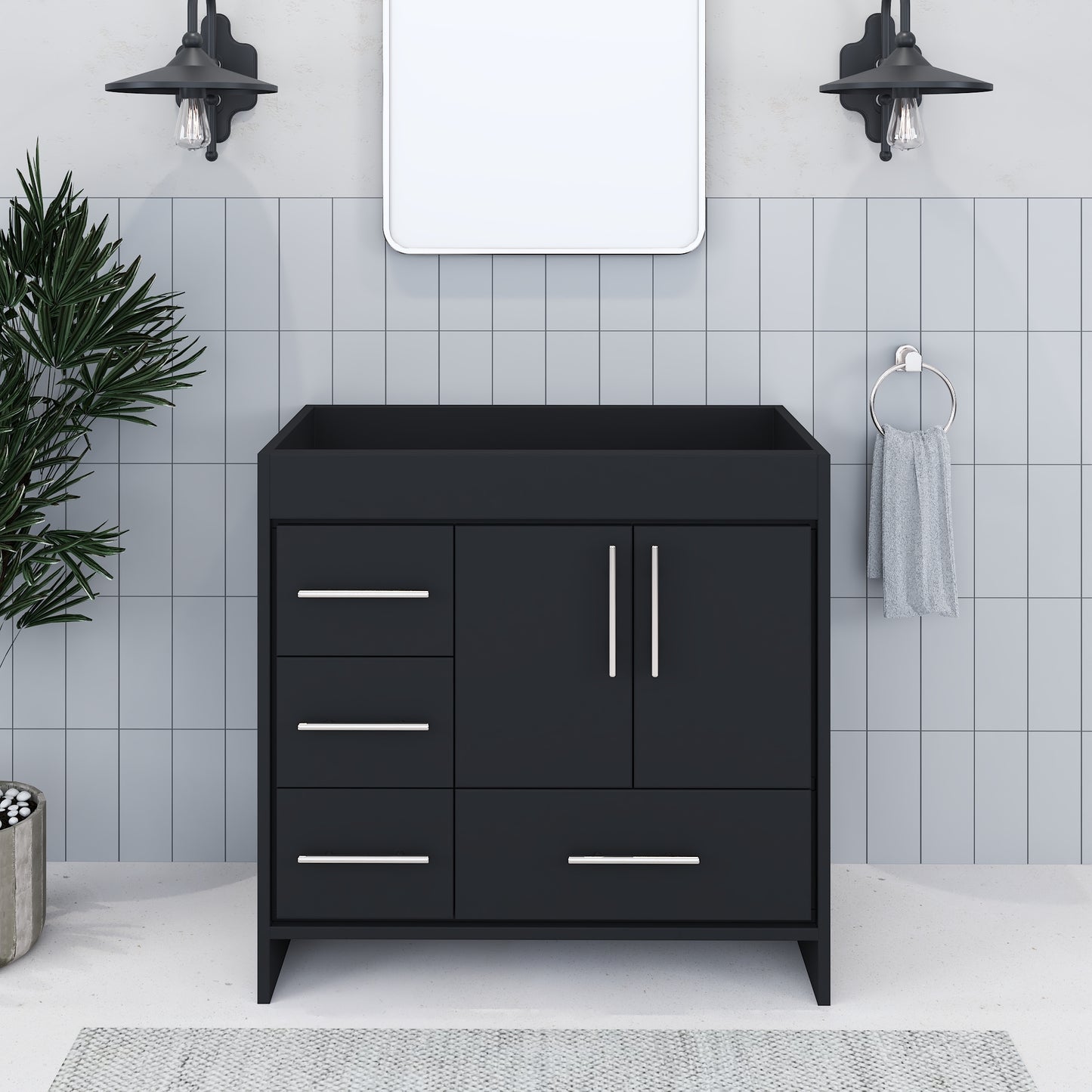 Flow 36" Bathroom Vanity Left Side Drawers Cabinet Only