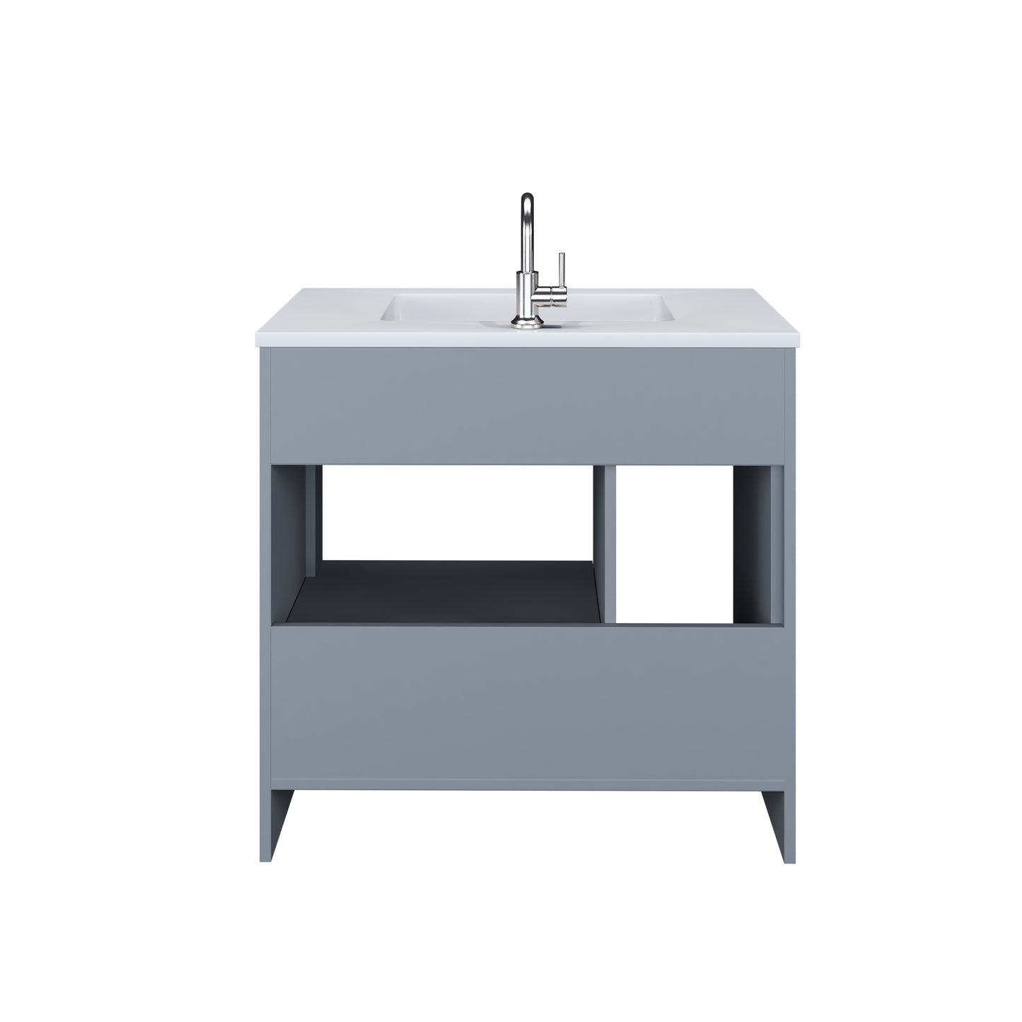 Flow 36" Bathroom Vanity with integrated counter top Left Side Drawers