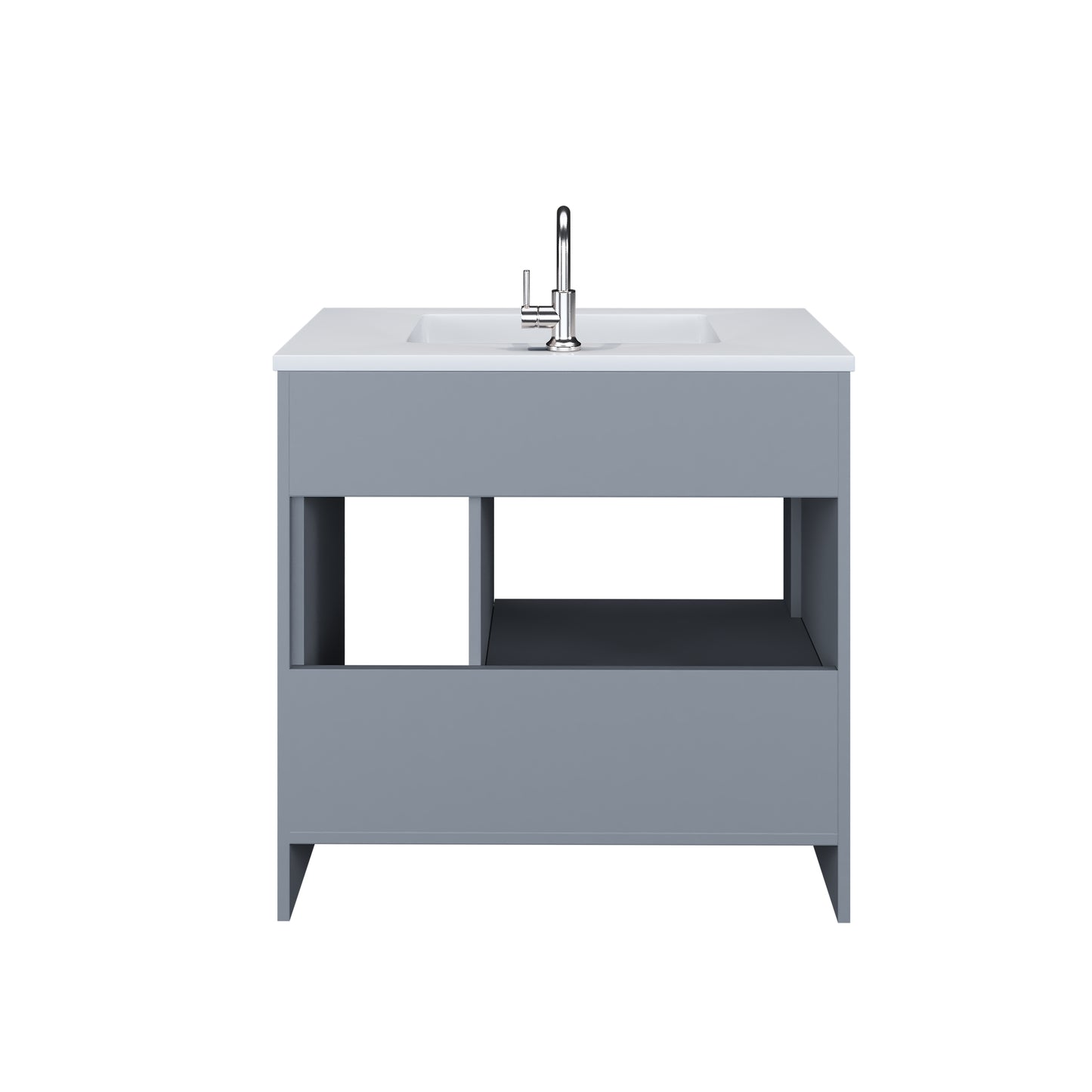 Flow 36" Bathroom Vanity with integrated counter top Right Side Drawers
