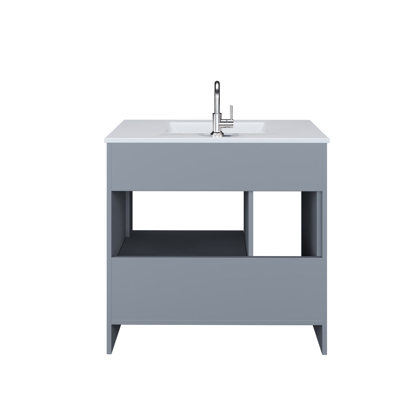 Flow 36" Bathroom Vanity with integrated counter top Left Side Drawers