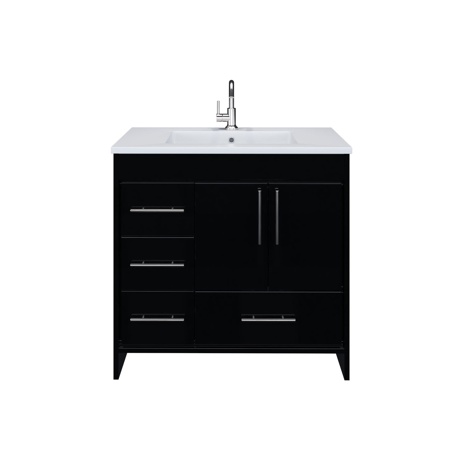 Flow 36" Bathroom Vanity with integrated counter top Left Side Drawers