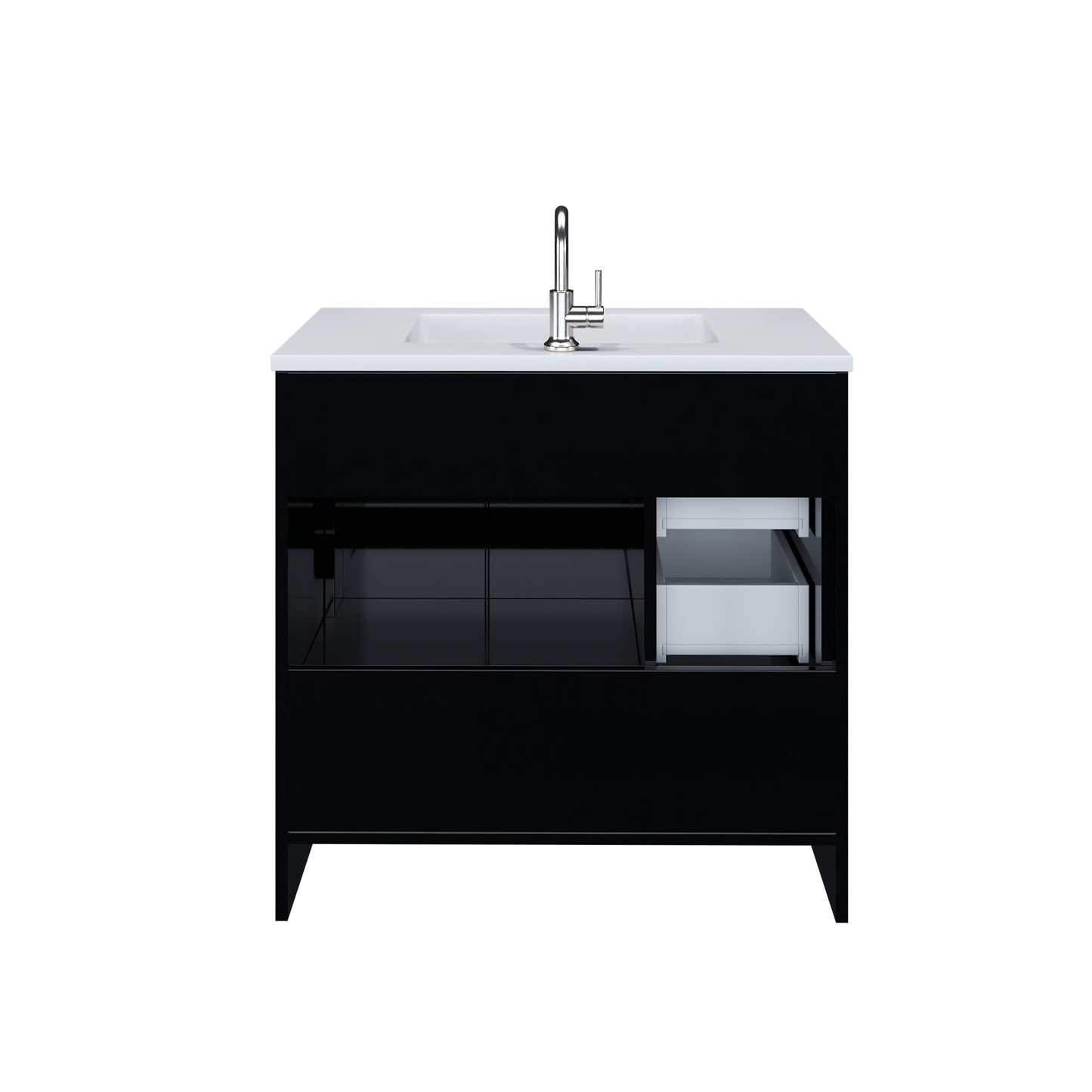 Flow 36" Bathroom Vanity with integrated counter top Left Side Drawers