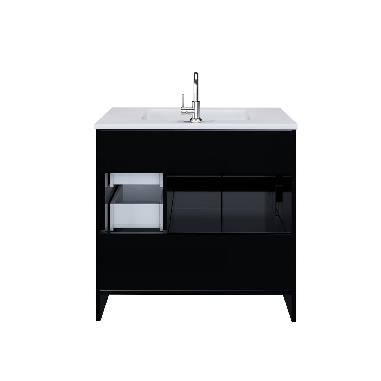 Flow 36" Bathroom Vanity with integrated counter top Right Side Drawers