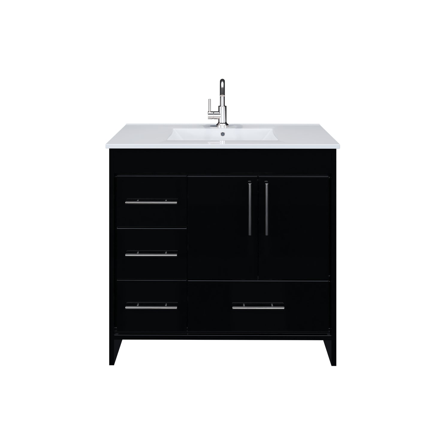 Flow 36" Bathroom Vanity with integrated counter top Left Side Drawers