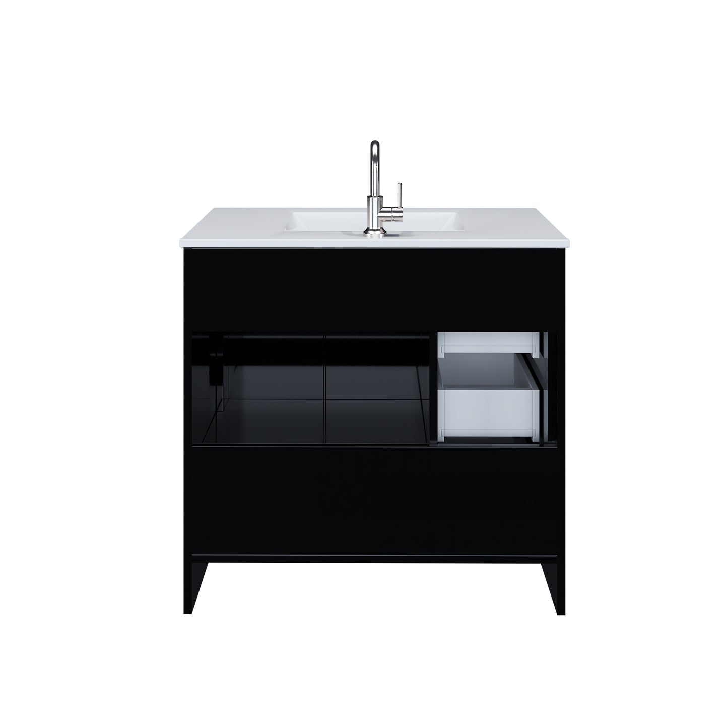 Flow 36" Bathroom Vanity with integrated counter top Left Side Drawers