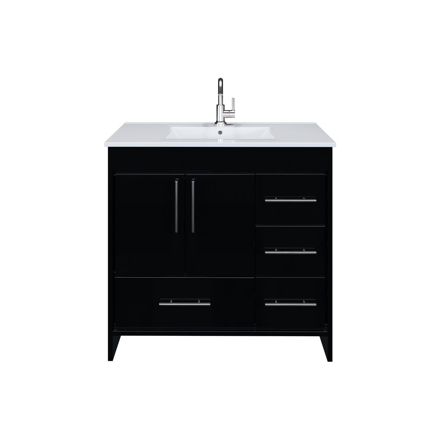 Flow 36" Bathroom Vanity with integrated counter top Right Side Drawers