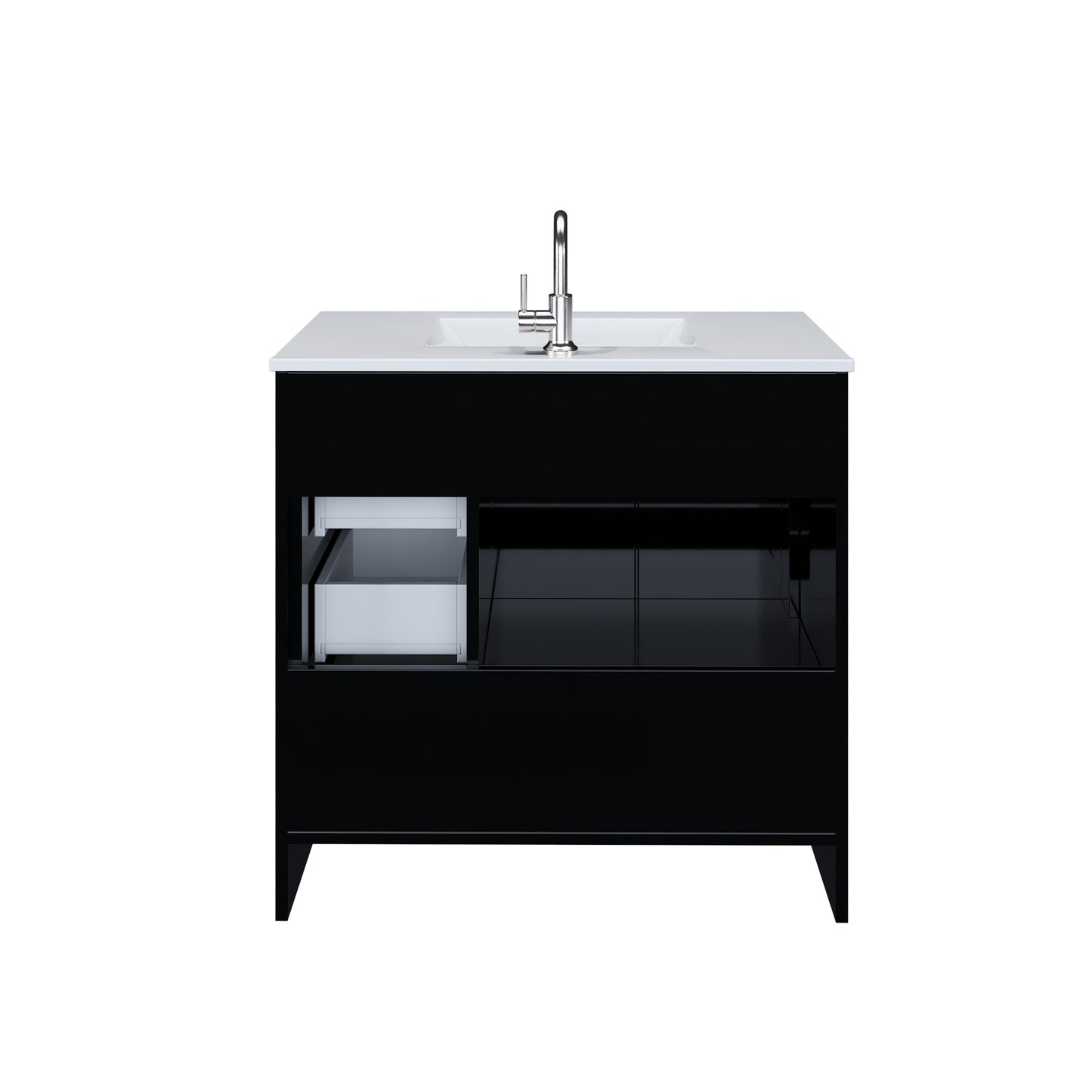 Flow 36" Bathroom Vanity with integrated counter top Right Side Drawers