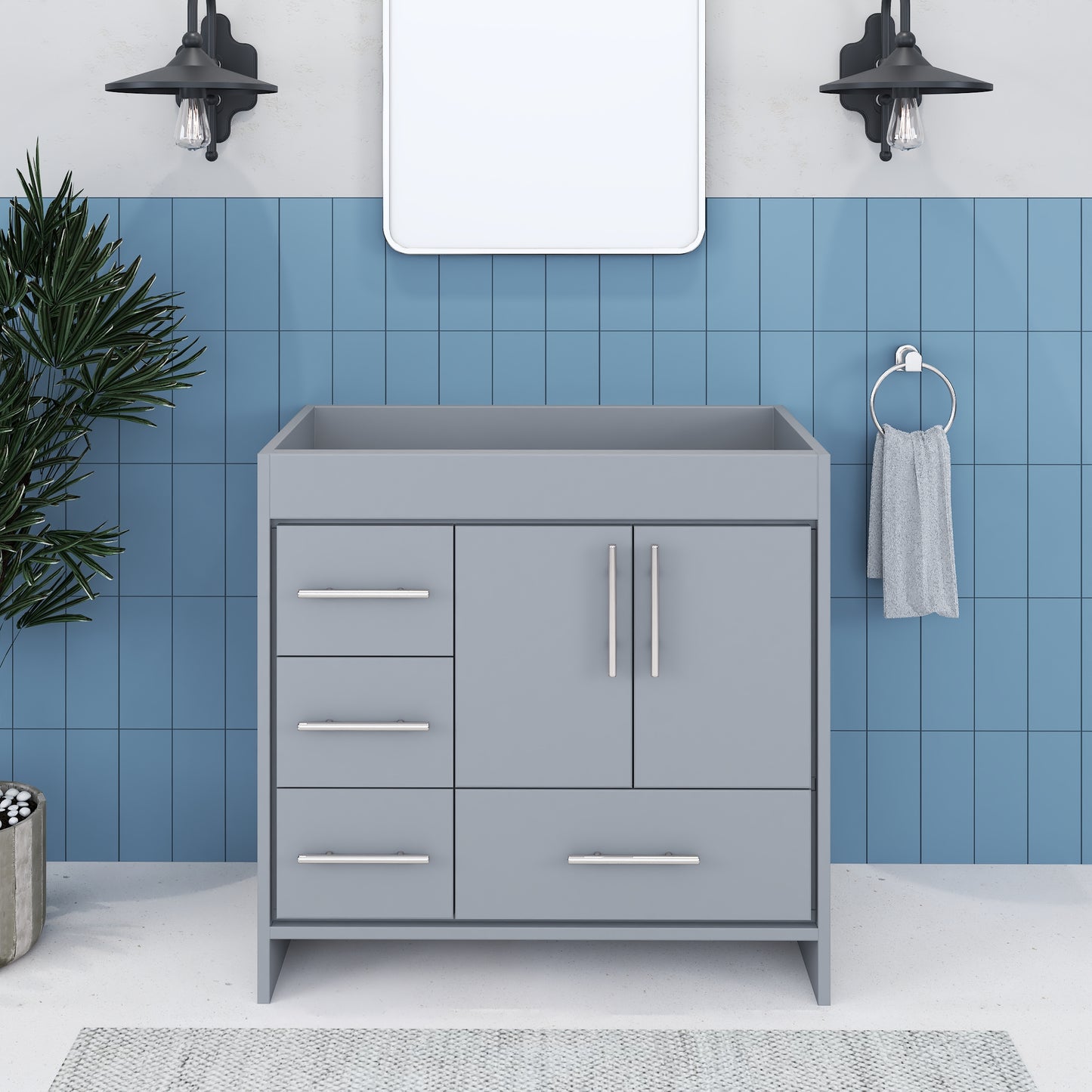 Flow 36" Bathroom Vanity Left Side Drawers Cabinet Only