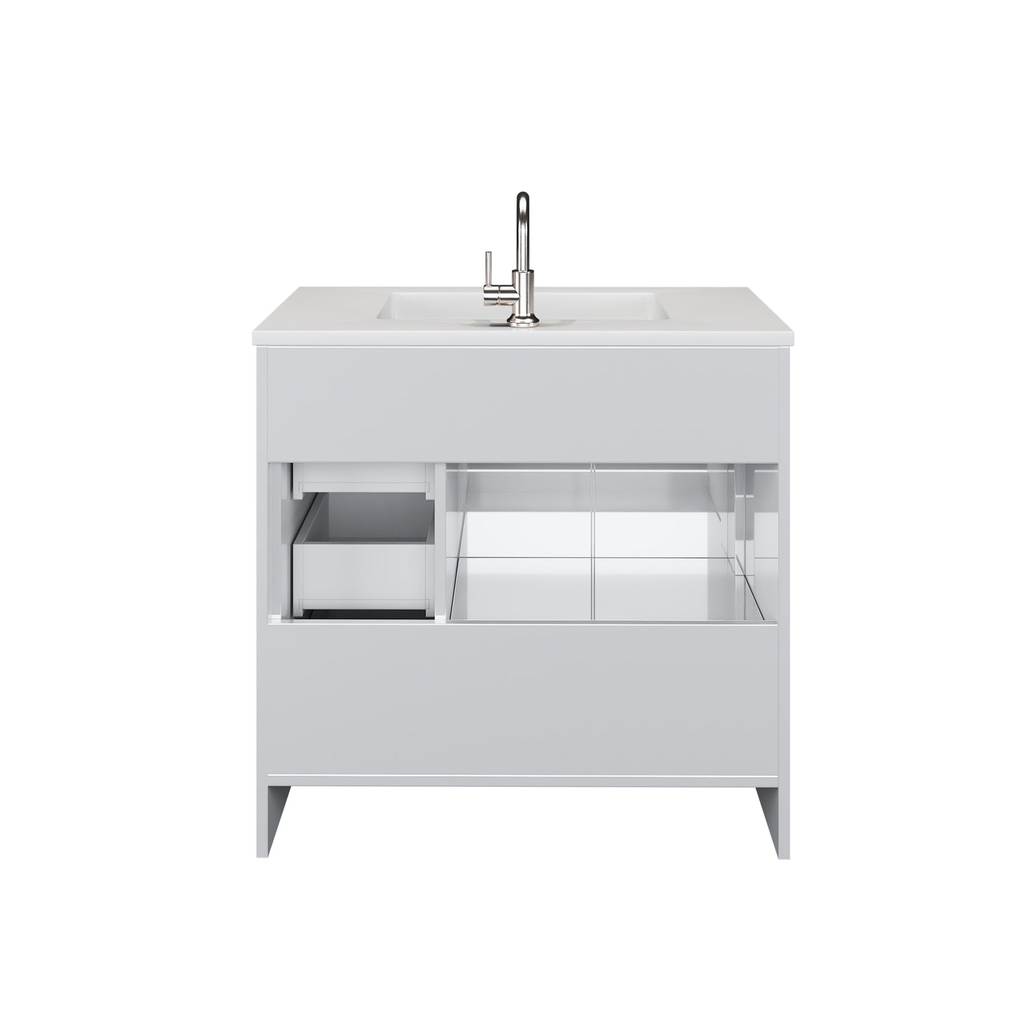 Flow 36" Bathroom Vanity with integrated counter top Right Side Drawers