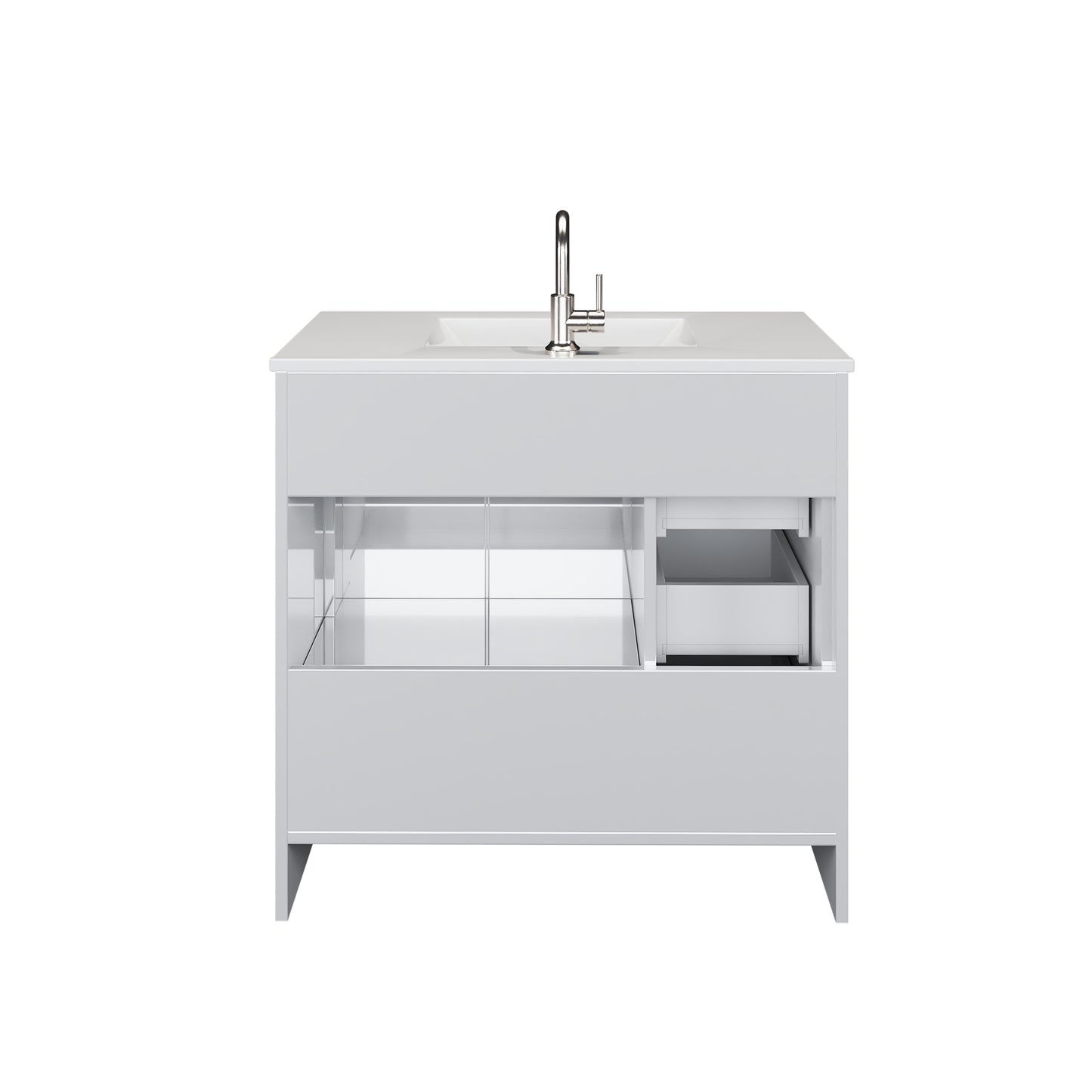 Flow 36" Bathroom Vanity with integrated counter top Left Side Drawers