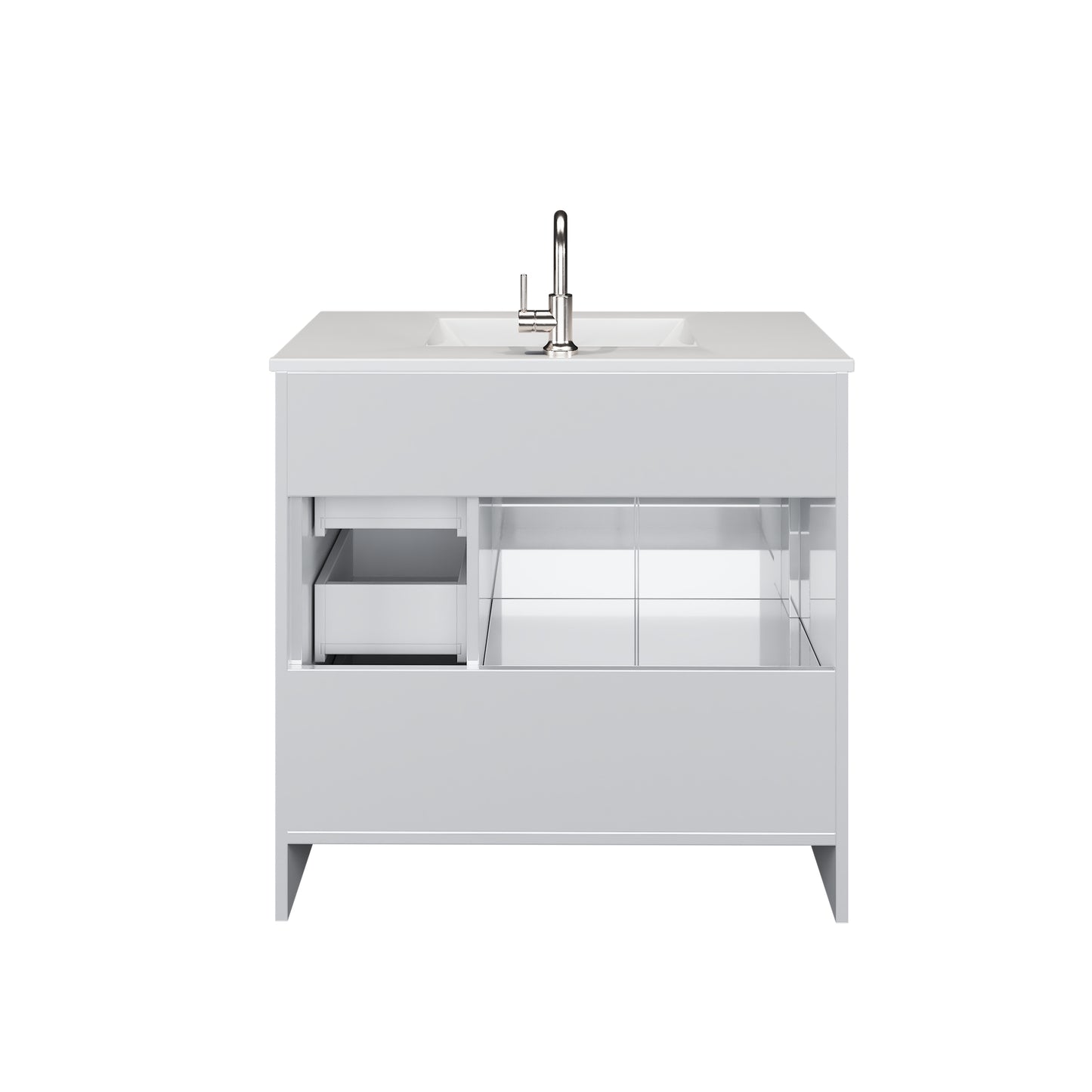 Flow 36" Bathroom Vanity with integrated counter top Right Side Drawers