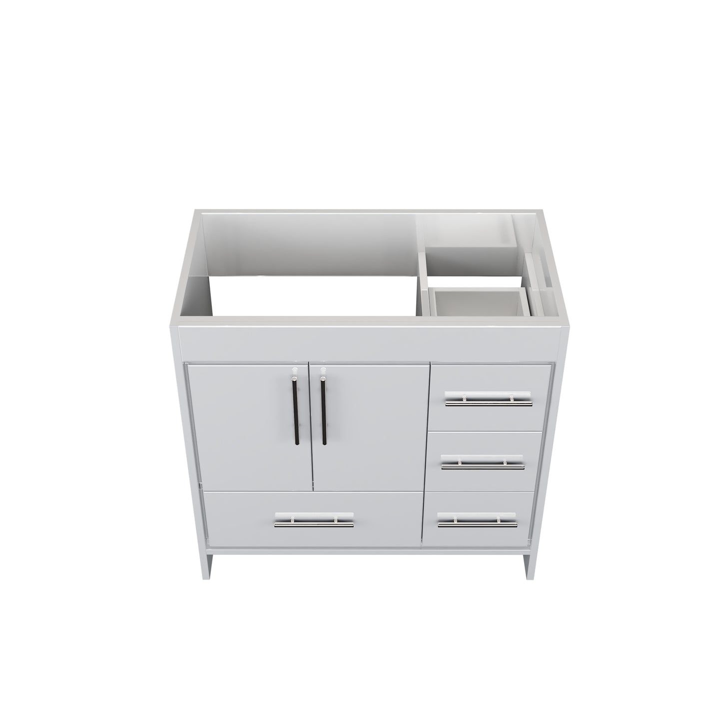 Flow 36" Bathroom Vanity Right Side Drawers Cabinet Only