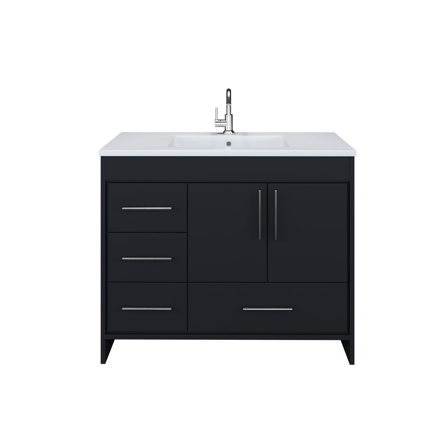 Flow 36" Bathroom Vanity with integrated counter top Left Side Drawers