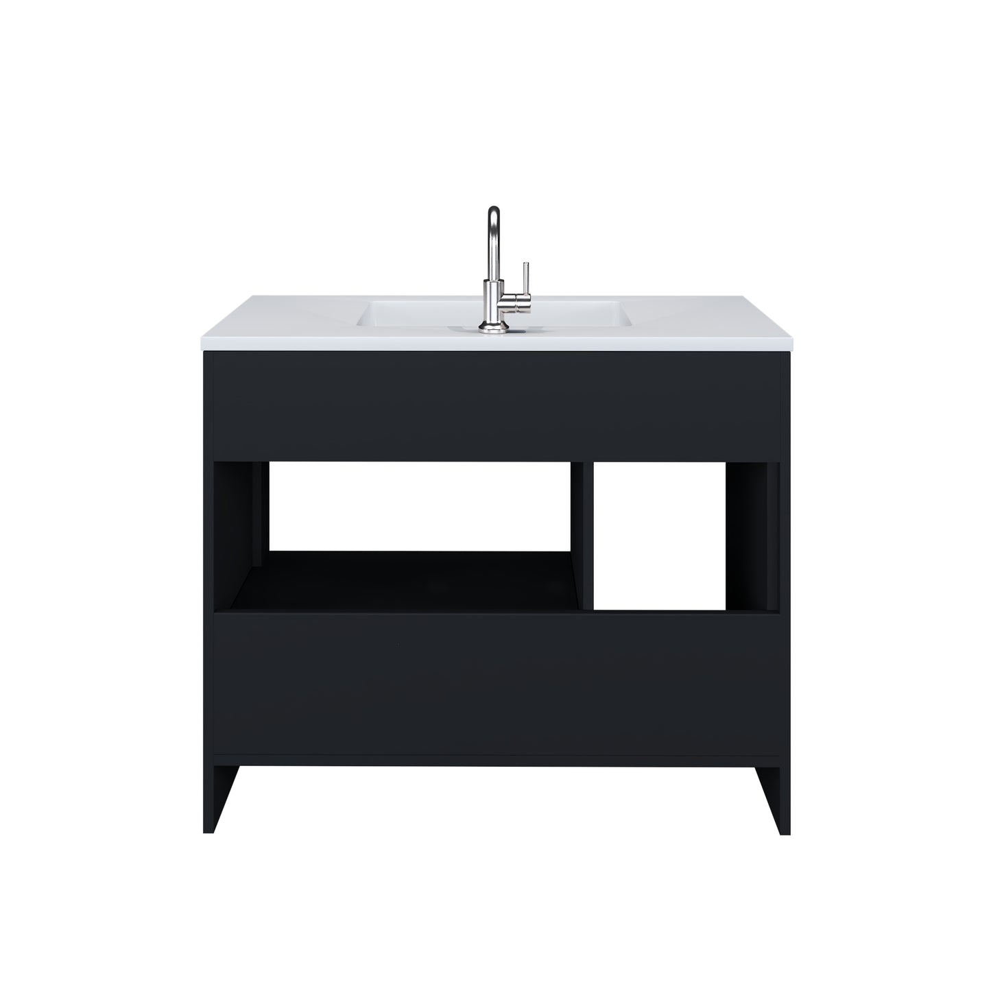 Flow 36" Bathroom Vanity with integrated counter top Left Side Drawers