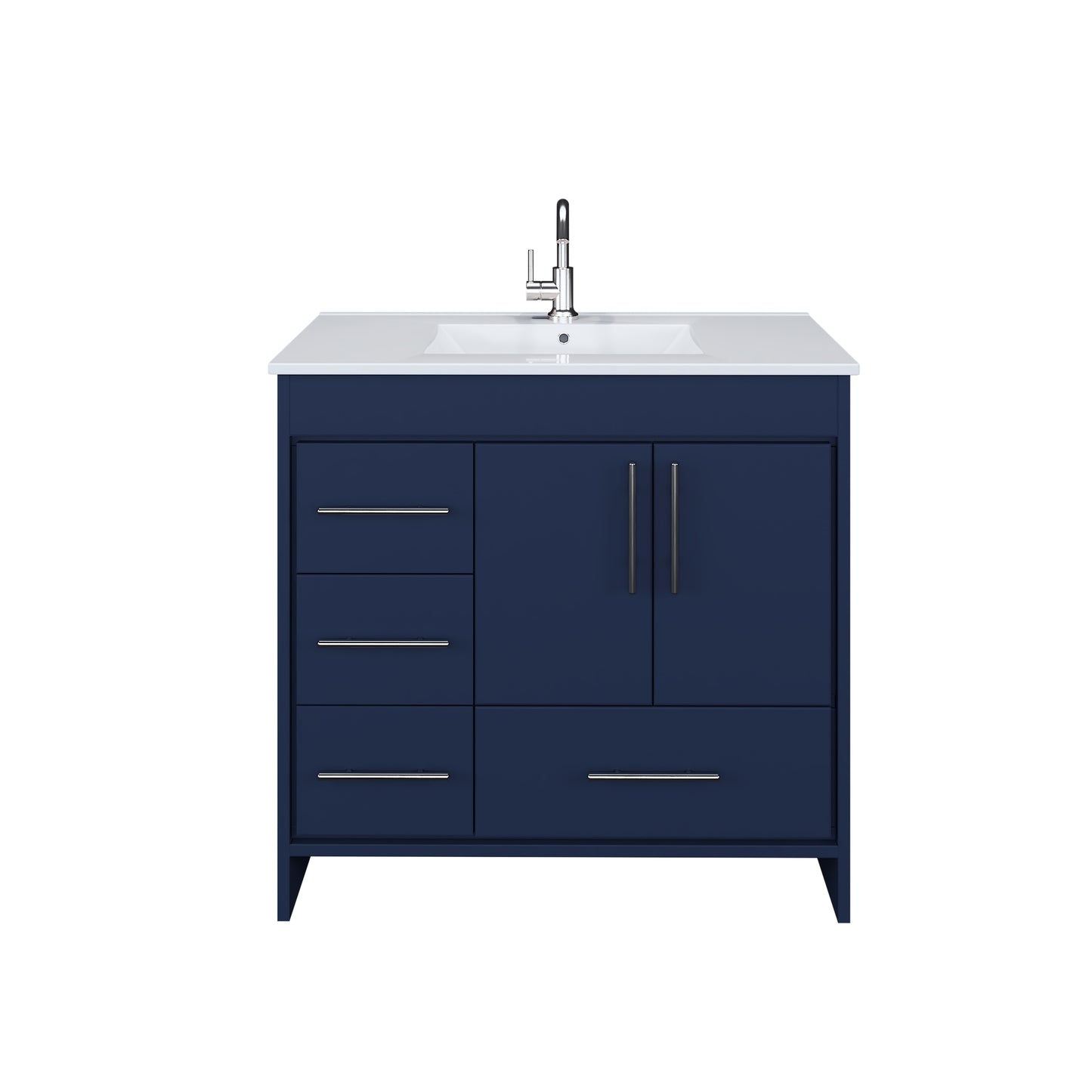 Flow 36" Bathroom Vanity with integrated counter top Left Side Drawers