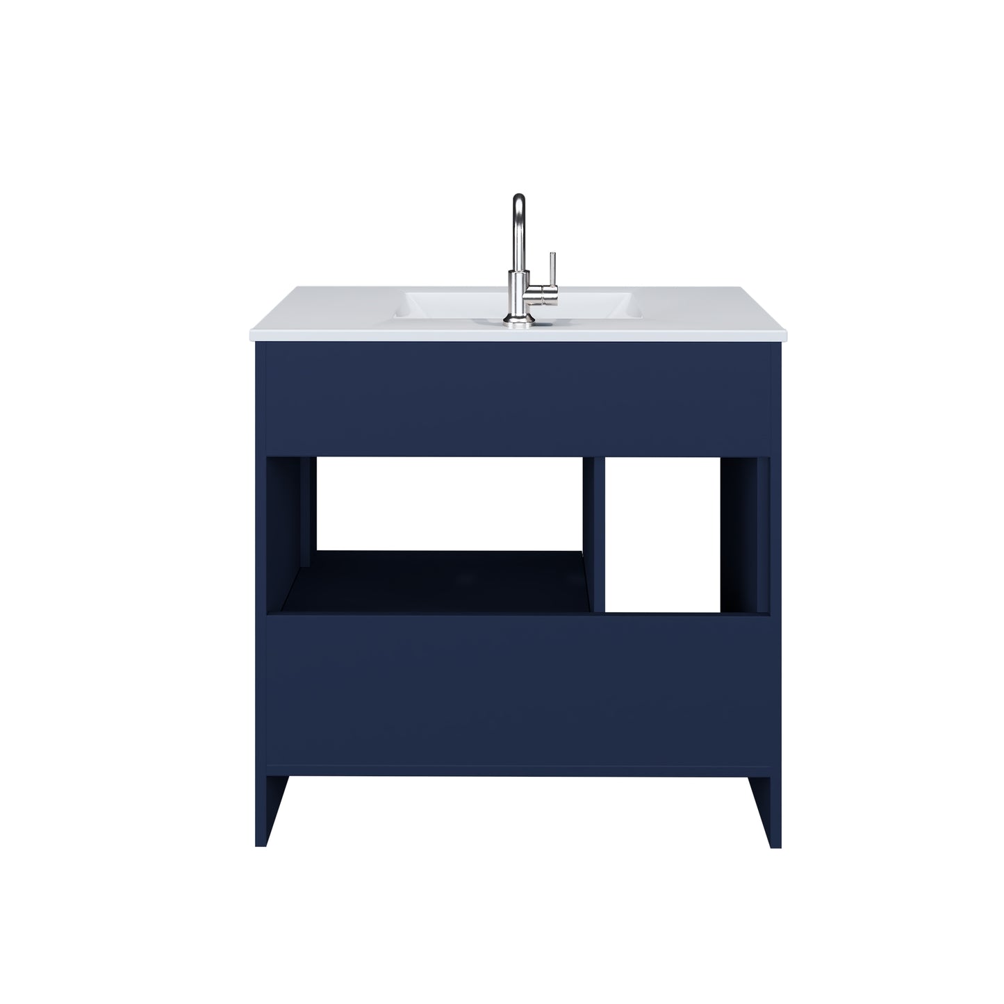 Flow 36" Bathroom Vanity with integrated counter top Left Side Drawers