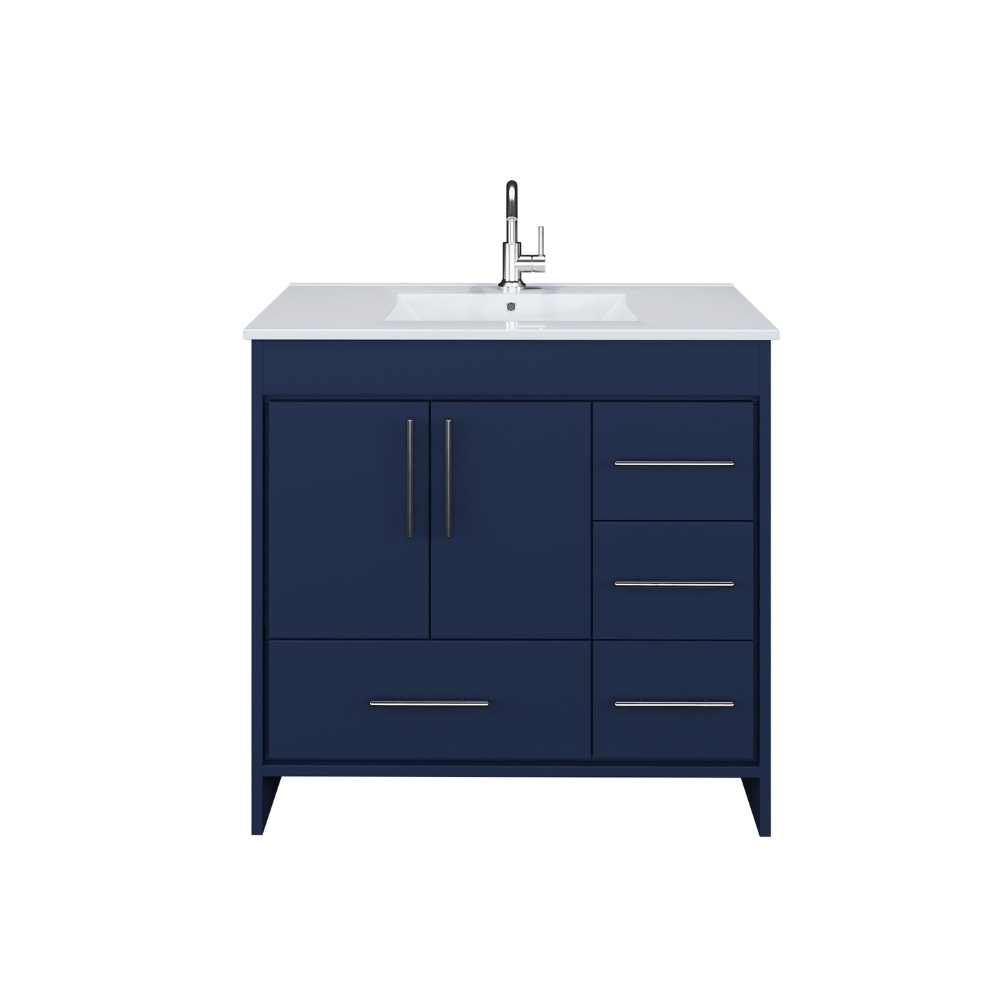 Flow 36" Bathroom Vanity with integrated counter top Right Side Drawers