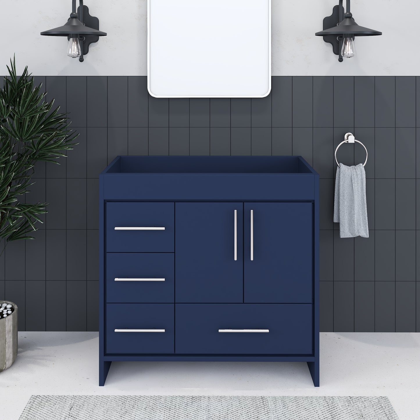 Flow 36" Bathroom Vanity Left Side Drawers Cabinet Only