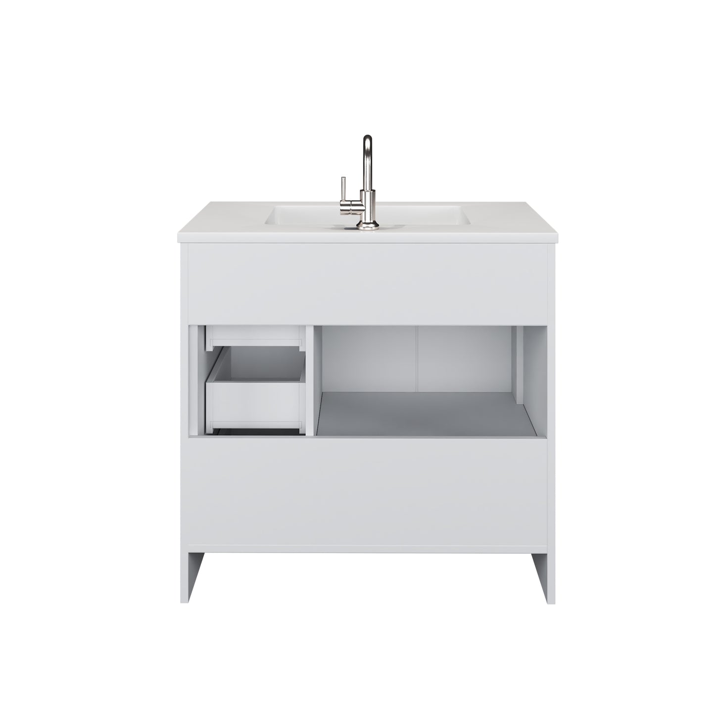 Flow 36" Bathroom Vanity with integrated counter top Right Side Drawers