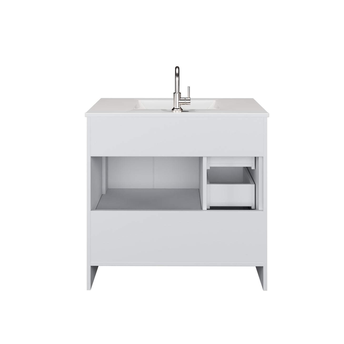Flow 36" Bathroom Vanity with integrated counter top Left Side Drawers