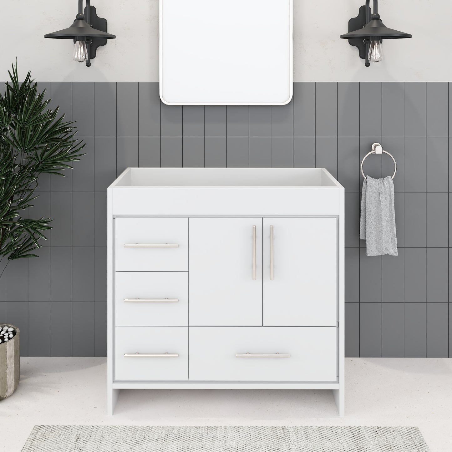 Flow 36" Bathroom Vanity Left Side Drawers Cabinet Only
