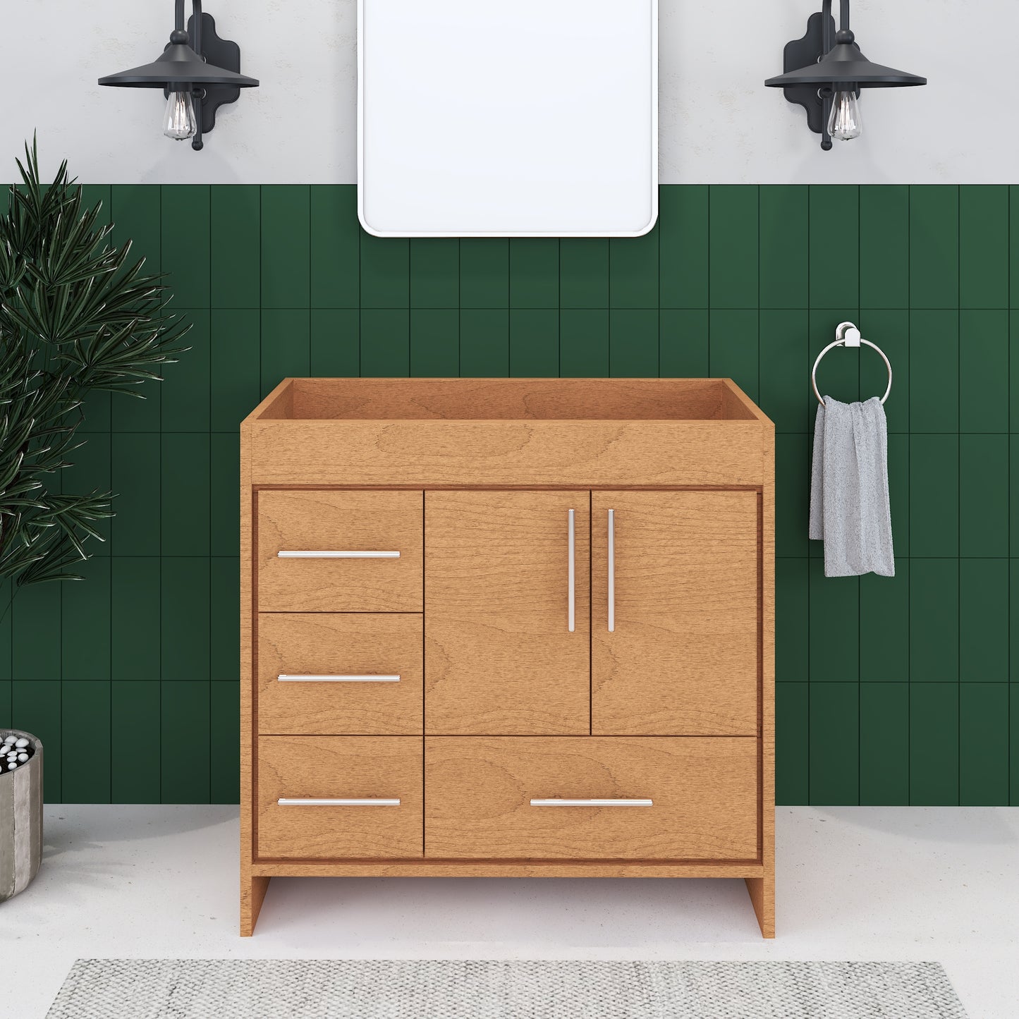 Flow 36" Bathroom Vanity Left Side Drawers Cabinet Only